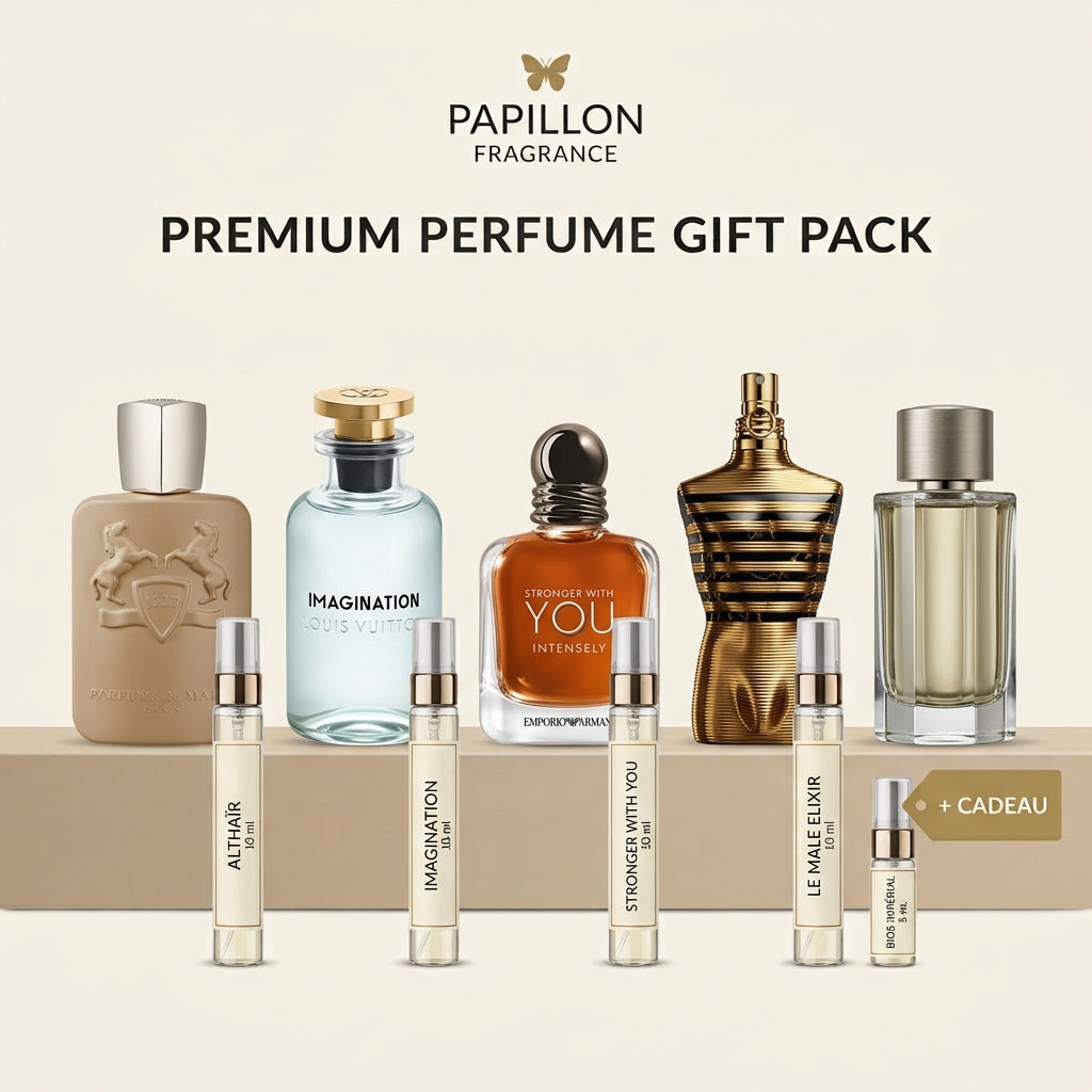 Pack Découverte Homme – 4 Parfums de 10 ml + 1 Cadeau Offert